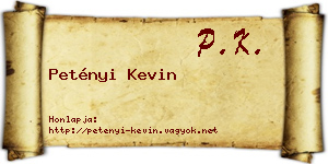 Petényi Kevin névjegykártya