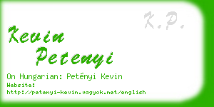 kevin petenyi business card